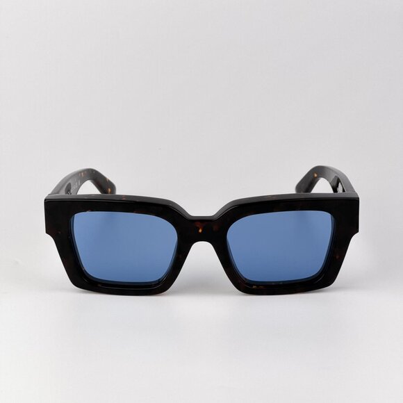 Off-White VIRGIL Sunglasses – Havana Square Frame Blue | Model OERI008 6045 - Picture 3 of 11